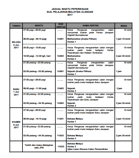 spm-retake-timetable-2017