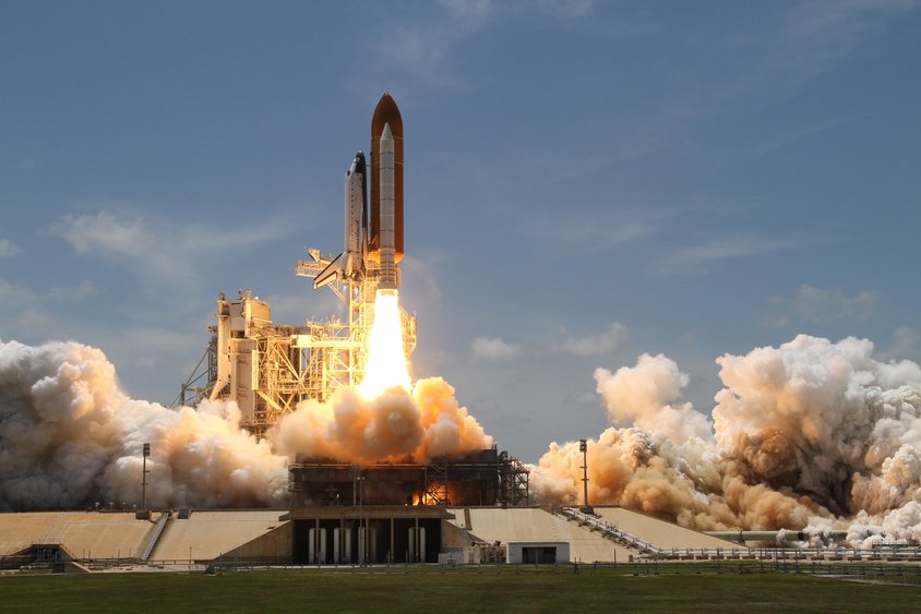 Rocket launching into space.
