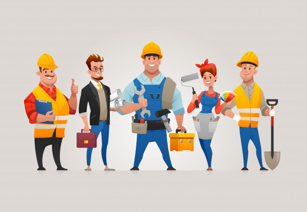 Different careers in mechanical engineering illustration.