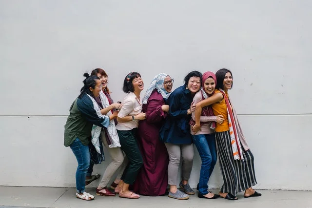 Happy group of friends.
