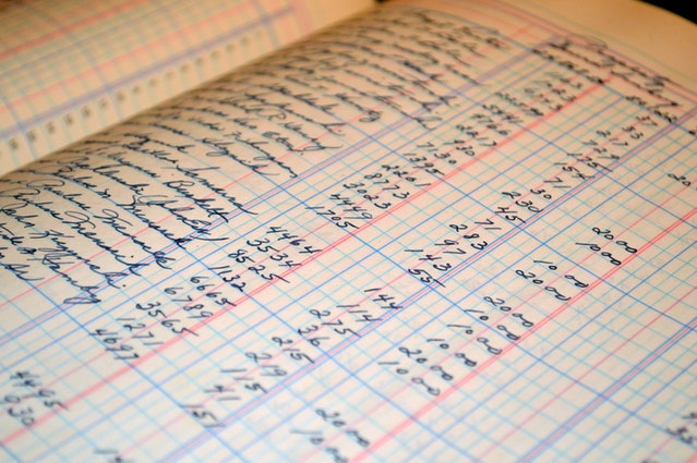 Accounting ledger.