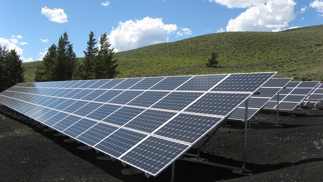 Solar panels generate renewable energy source.