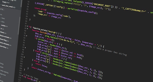 Codes on a computer screen.